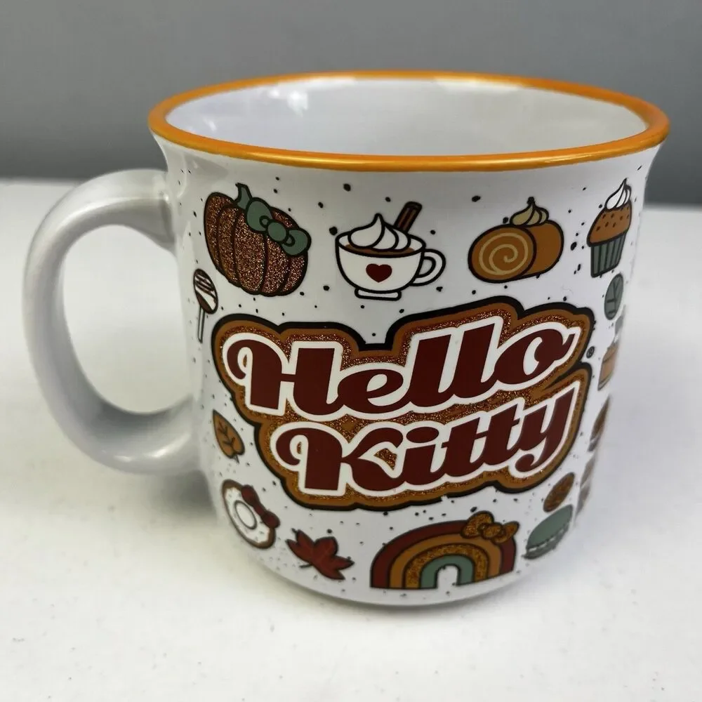 Hello Kitty Lot of 3 Coffee Mugs Sanrio - Thanksgiving, Halloween, Strawberry